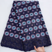 [codex-media-2] Swiss Voile Lace Fabric with Rhinestones | 5 Yards/pc African Cotton Lace Fabric image 3