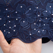 [codex-media-2] Swiss Voile Lace Fabric with Rhinestones | 5 Yards/pc African Cotton Lace Fabric image 3