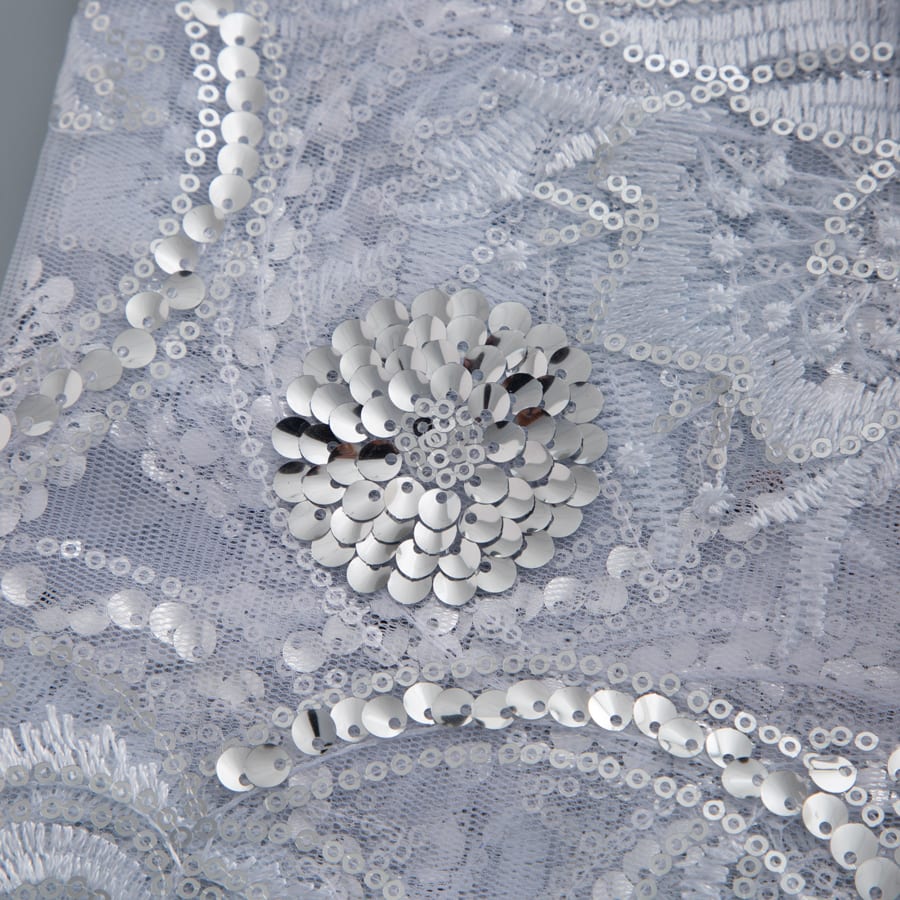 [codex-media-1] African Mesh Lace Fabric, French Net Lace Fabric with Sequins for Sewing Wedding/Party/Prom Dresses image 2