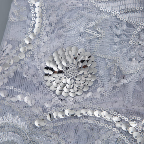 [codex-media-1] African Mesh Lace Fabric, French Net Lace Fabric with Sequins for Sewing Wedding/Party/Prom Dresses image 2