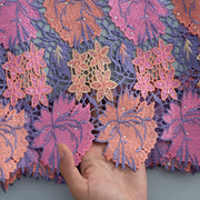 [codex-media-10] Guipure Cord Lace Fabric with Rhinestones | 5 Yards/pc Nigerian Water Soluble Lace Fabric image 11