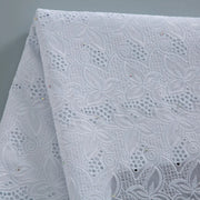 [codex-media-17] White Swiss Voile Lace Fabric Rhinestones 5 Yards | 4934 image 18