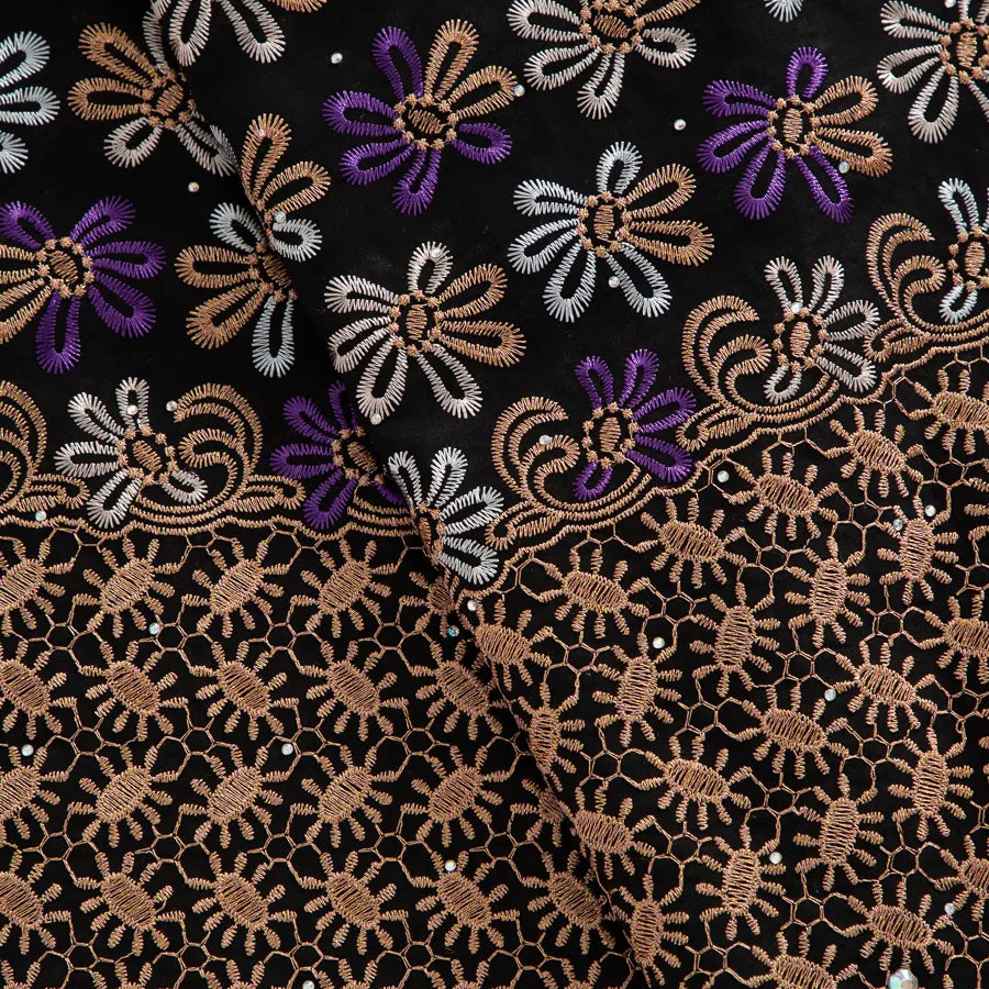 [codex-media-15] Swiss Voile Lace Fabric with Rhinestones | 5 Yards/pc African Cotton Lace Fabric image 16