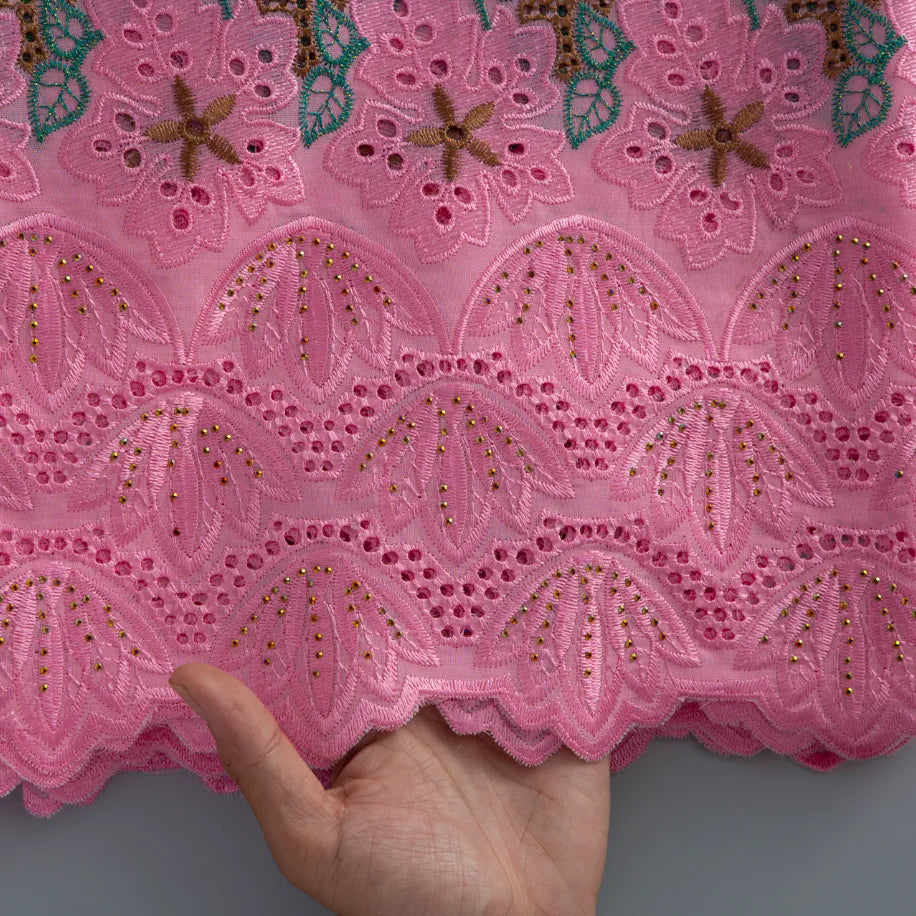 [codex-media-7] Wine Swiss Voile Lace Fabric 5 Yards | 4937 image 8