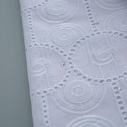 [codex-media-12] White Swiss Voile Lace Fabric with Rhinestones, African Cotton Lace Fabric for Sewing Wedding Party Dresses image 13