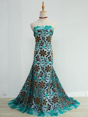 [codex-media-0] Afarican Guipure Cord Lace Fabric with Rhinestones, Nigerian Water Soluble Lace Fabric for Sewing Party Dresses image 1