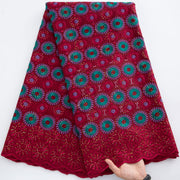 [codex-media-11] Swiss Voile Lace Fabric with Rhinestones | 5 Yards/pc African Cotton Lace Fabric image 12