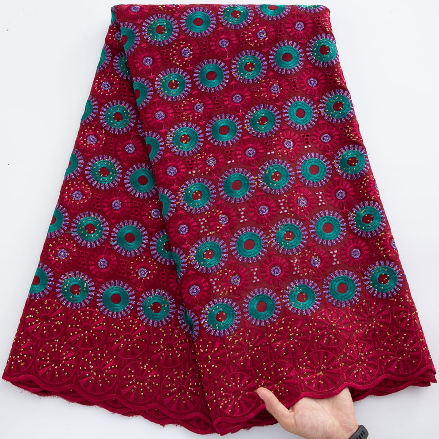 [codex-media-11] Swiss Voile Lace Fabric with Rhinestones | 5 Yards/pc African Cotton Lace Fabric image 12