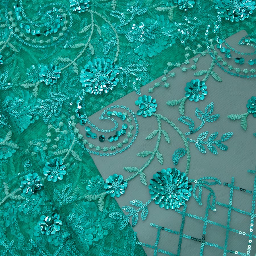 [codex-media-7] African Mesh Lace Fabric, French Net Lace Fabric with Sequins for Sewing Wedding/Party/Prom Dresses image 8