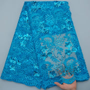 [codex-media-8] African Mesh Lace Fabric, French Net Lace Fabric with Sequins for Sewing Wedding/Party/Prom Dresses image 9
