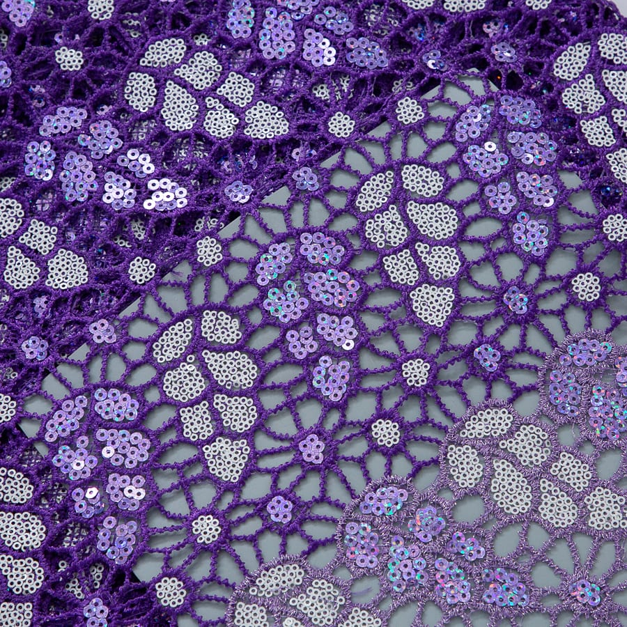 [codex-media-16] Afarican Guipure Cord Lace Fabric with Sequins, Nigerian Water Soluble Lace Fabric for Sewing Party Dresses image 17