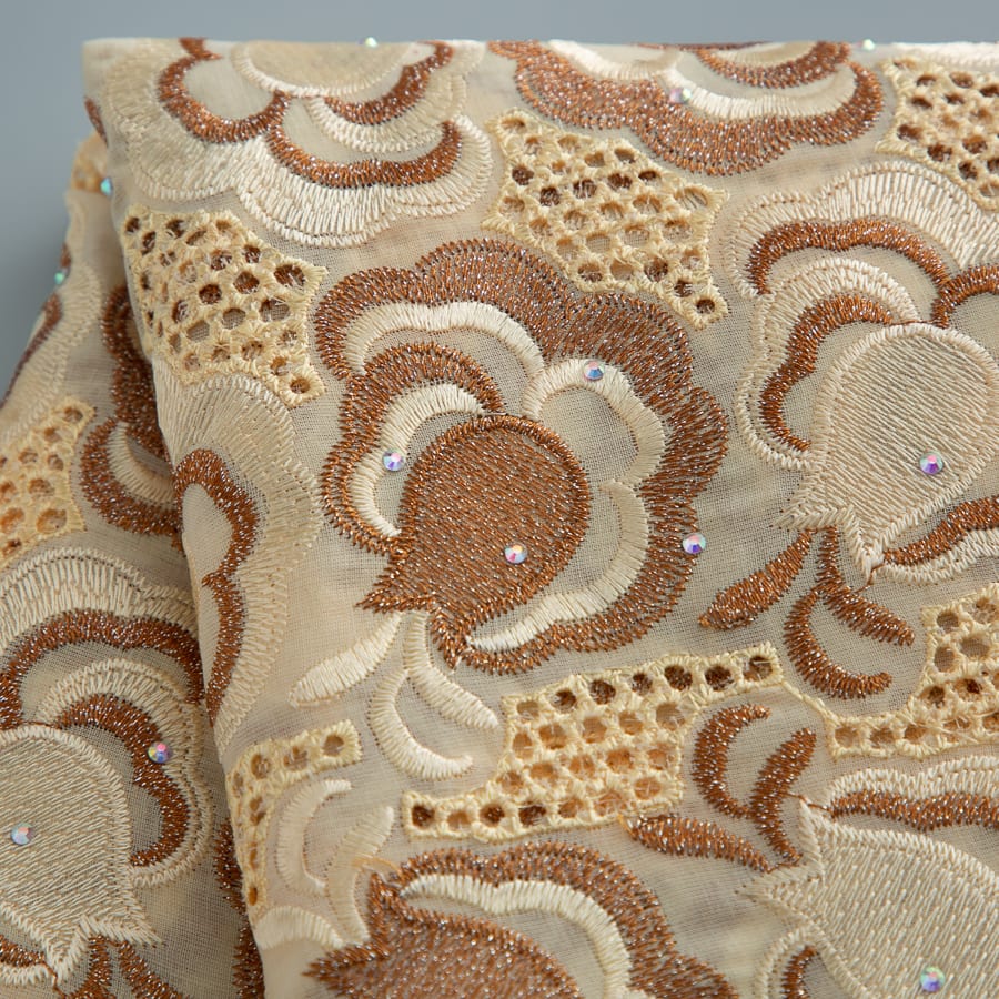 [codex-media-17] Swiss Voile Lace Fabric with Rhinestones | 5 Yards/pc African Cotton Lace Fabric image 18