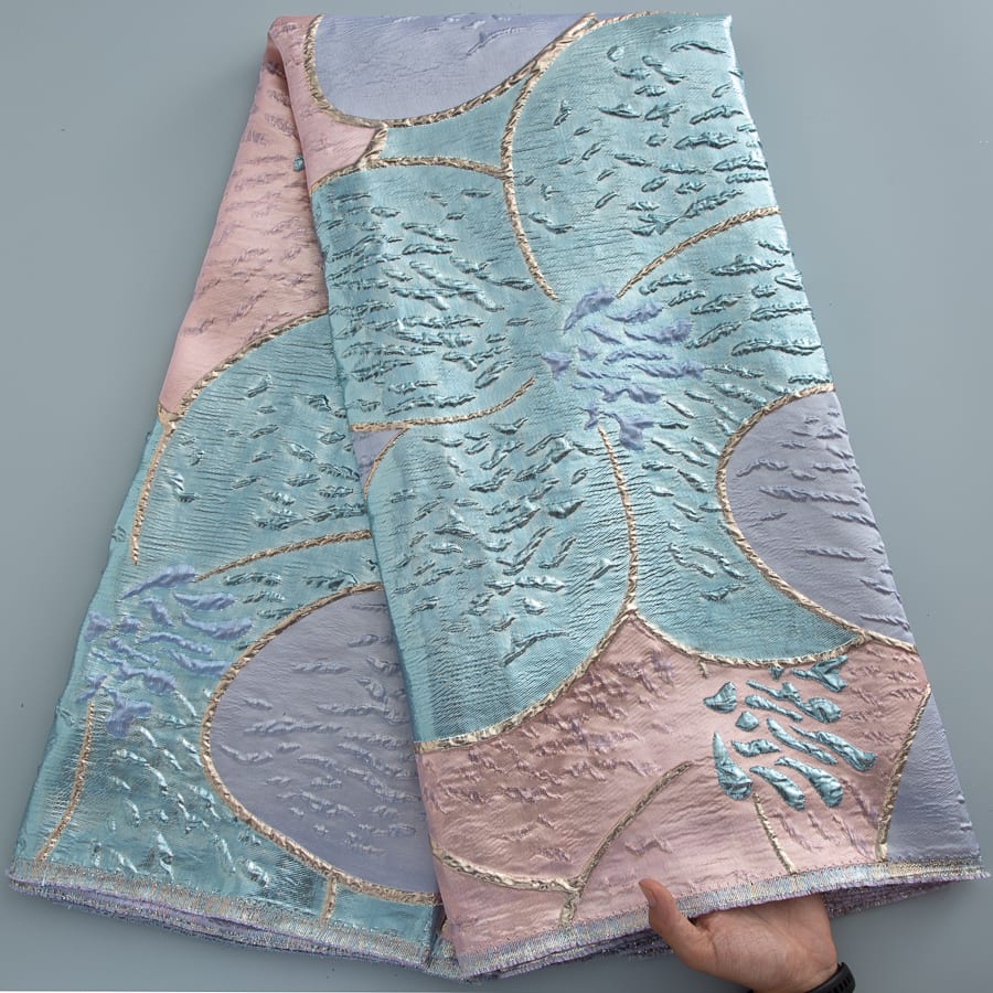 [codex-media-10] African Brocade Lace Fabric | 5 Yards/pc French Jacquard Lace Fabric image 11