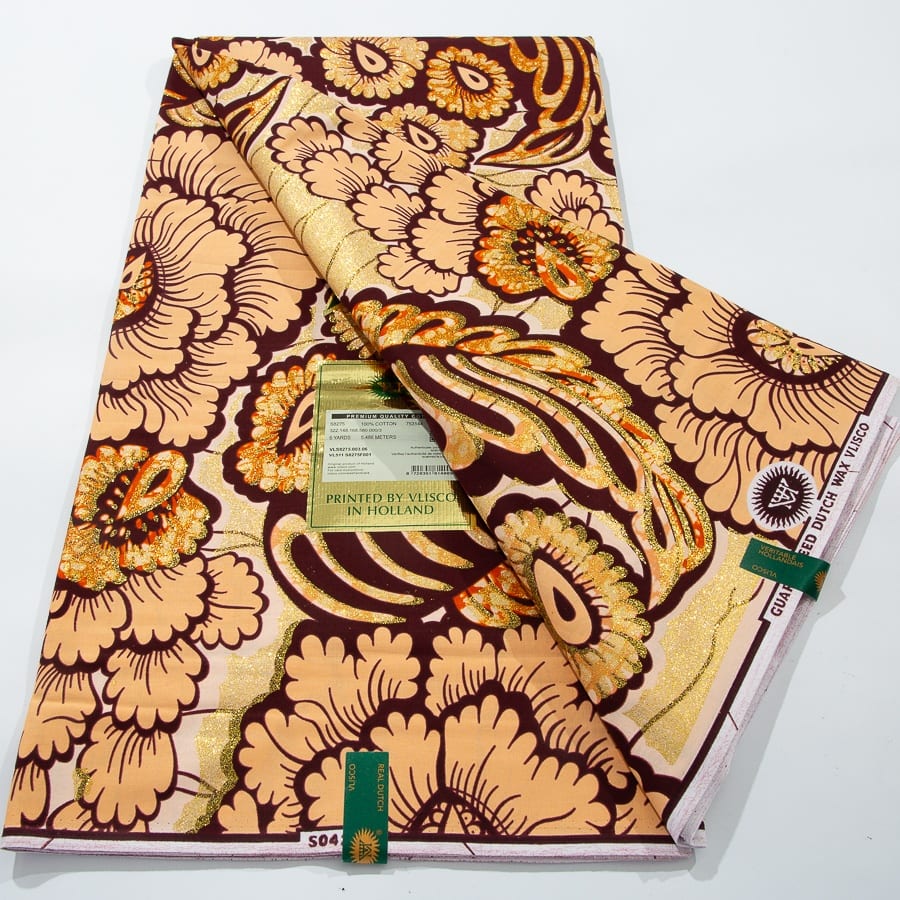 Gold Print Wax Fabric