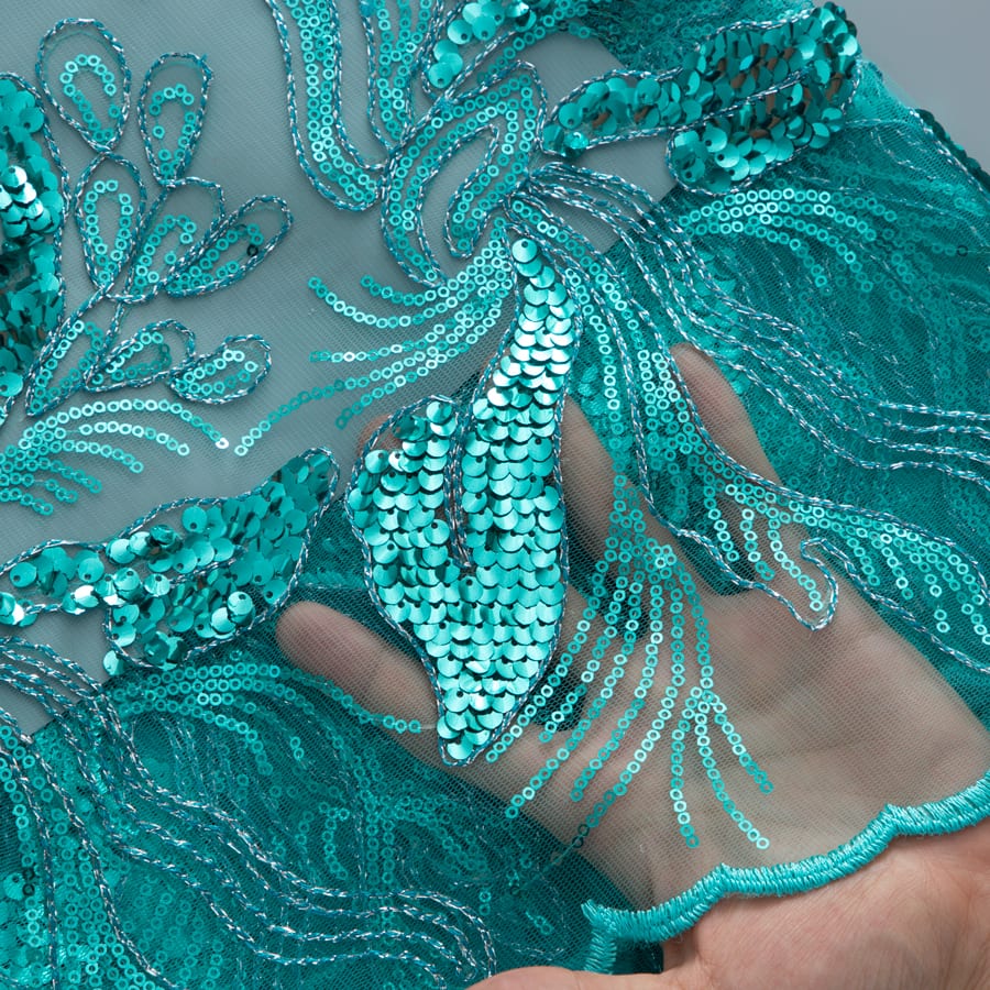 [codex-media-7] African Mesh Lace Fabric, French Net Lace Fabric with Sequins for Sewing Wedding/Party/Prom Dresses image 8