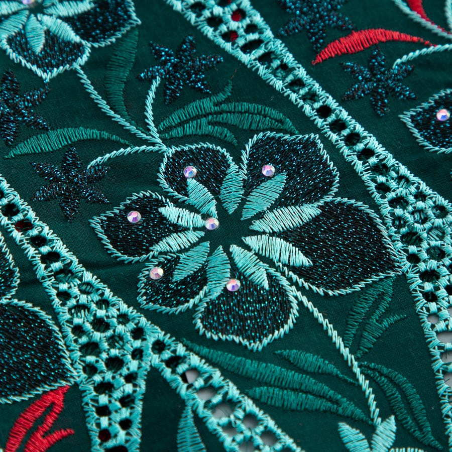 [codex-media-9] Swiss Voile Lace Fabric with Rhinestones | 5 Yards/pc African Cotton Lace Fabric image 10