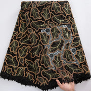 [codex-media-17] Guipure Cord Lace Fabric with Rhinestones | 5 Yards/pc Nigerian Water Soluble Lace Fabric image 18