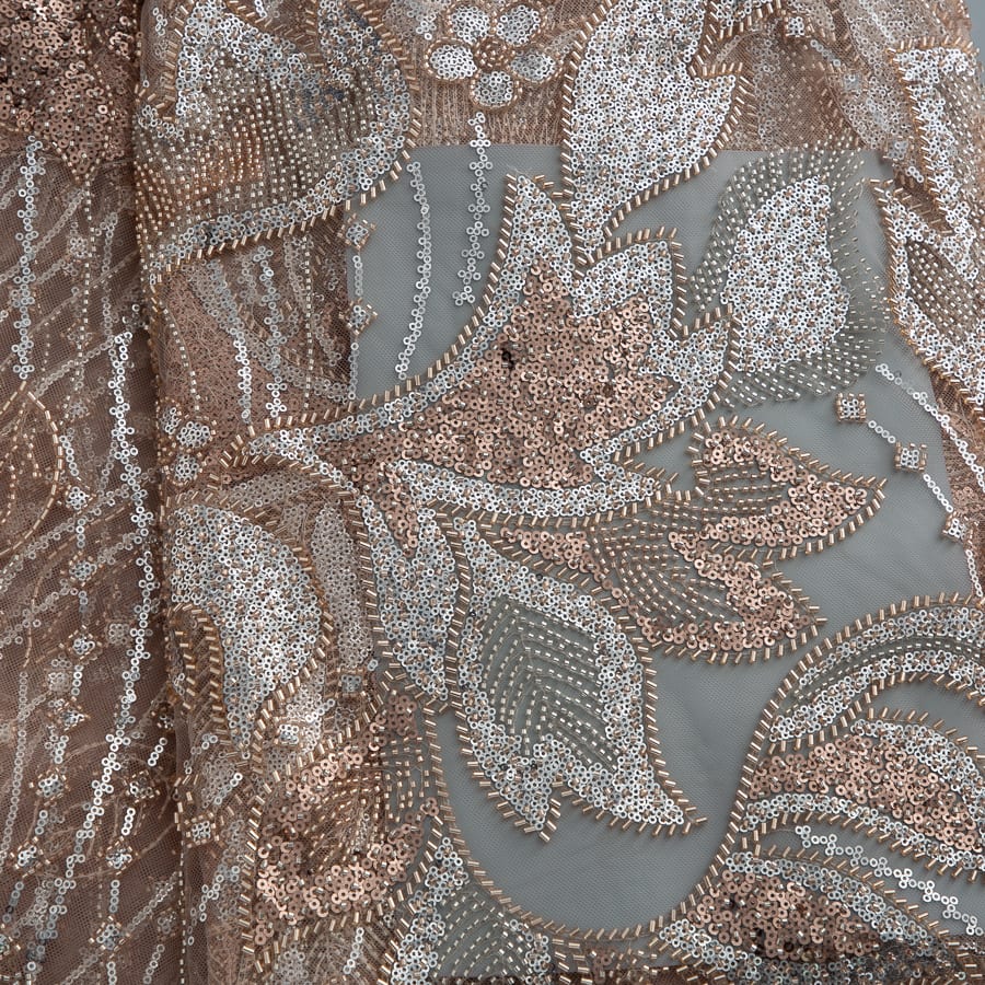 [codex-media-14] French Mesh Lace Fabric with Beads, African Luxury Sequins Lace Fabric for Sewing Wedding/Party/Prom Dresses  image 15