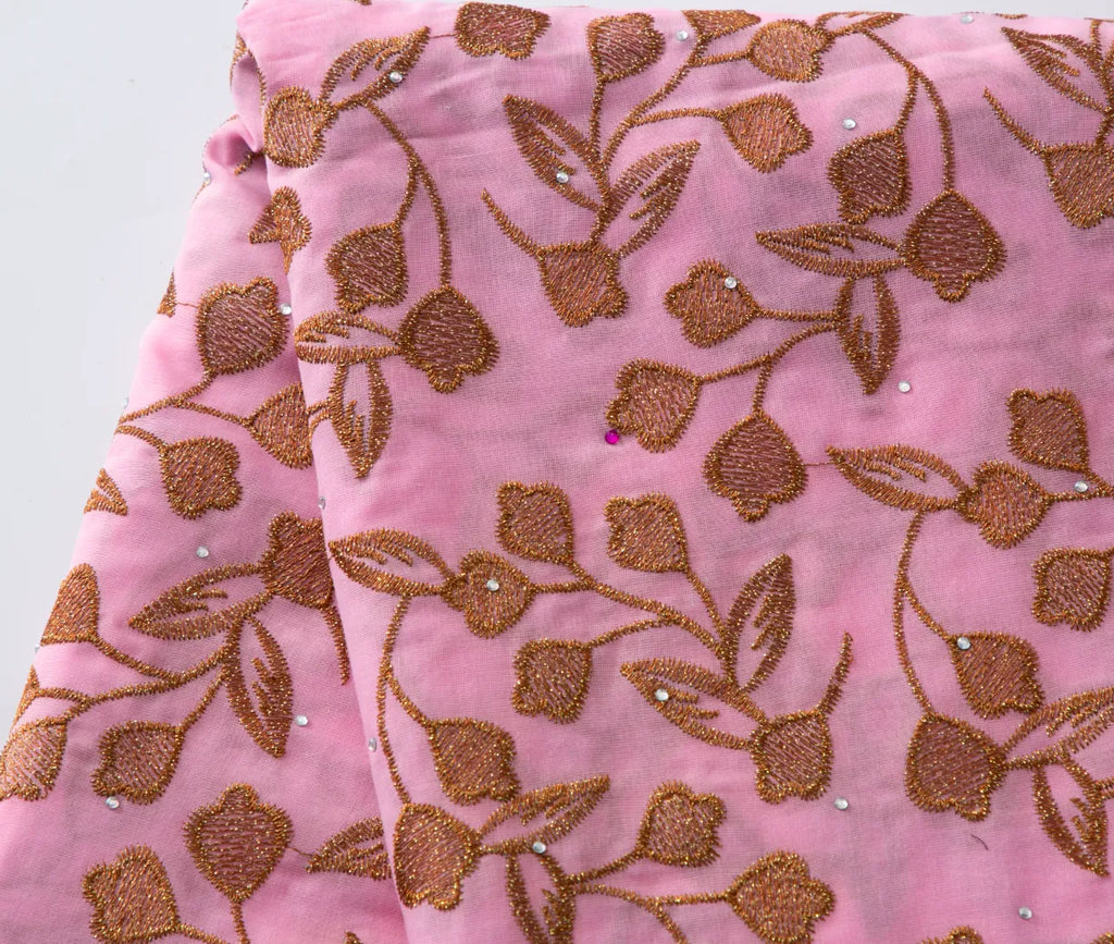 [codex-media-5] White +Gold Swiss Voile Lace Fabric 5 Yards | 4939 image 6