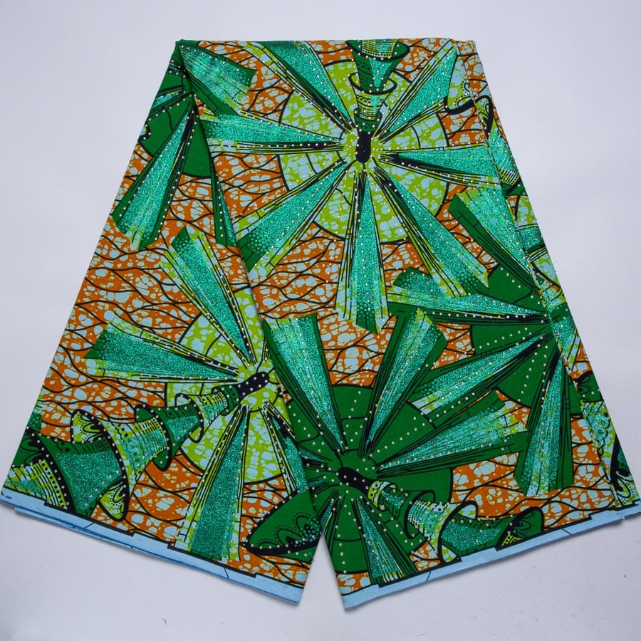 [codex-media-8] 6 Yards African Wax Print Fabric with Rhinestones, Double-Sided Design Material for Sewing Crafting Party & Wedding Dress image 9