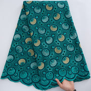 [codex-media-6] Swiss Voile Lace Fabric with Rhinestones | 5 Yards/pc African Cotton Lace Fabric image 7