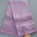 [codex-media-11] Navy Blue Embroidered Eyelet (Circular & Floral Cutout Motifs) Swiss Voile Lace Fabric 5 Yards | 4930 image 12