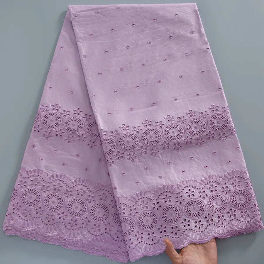 [codex-media-11] Navy Blue Embroidered Eyelet (Circular & Floral Cutout Motifs) Swiss Voile Lace Fabric 5 Yards | 4930 image 12