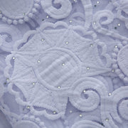 [codex-media-7] White African Mesh Lace Fabric, French Net Lace Fabric with Sequins for  Sewing Wedding/Party/Prom Dresses image 8