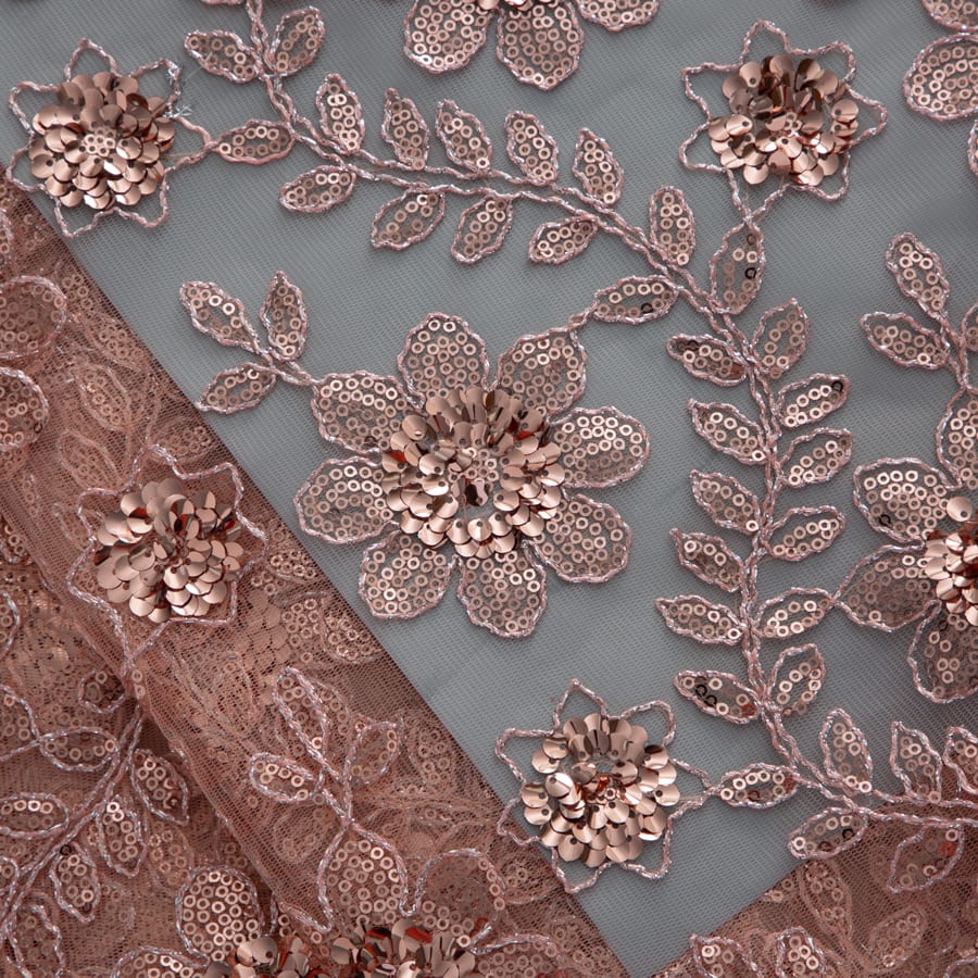 [codex-media-2] African Mesh Lace Fabric, French Net Lace Fabric with Sequins for Sewing Wedding/Party/Prom Dresses image 3