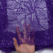 [codex-media-4] African Mesh Lace Fabric, French Net Lace Fabric with Sequins for Sewing Wedding/Party/Prom Dresses image 5