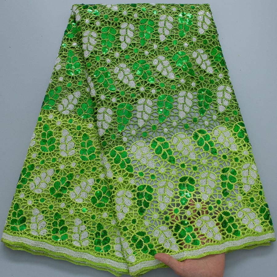 [codex-media-11] Afarican Guipure Cord Lace Fabric with Sequins, Nigerian Water Soluble Lace Fabric for Sewing Party Dresses image 12