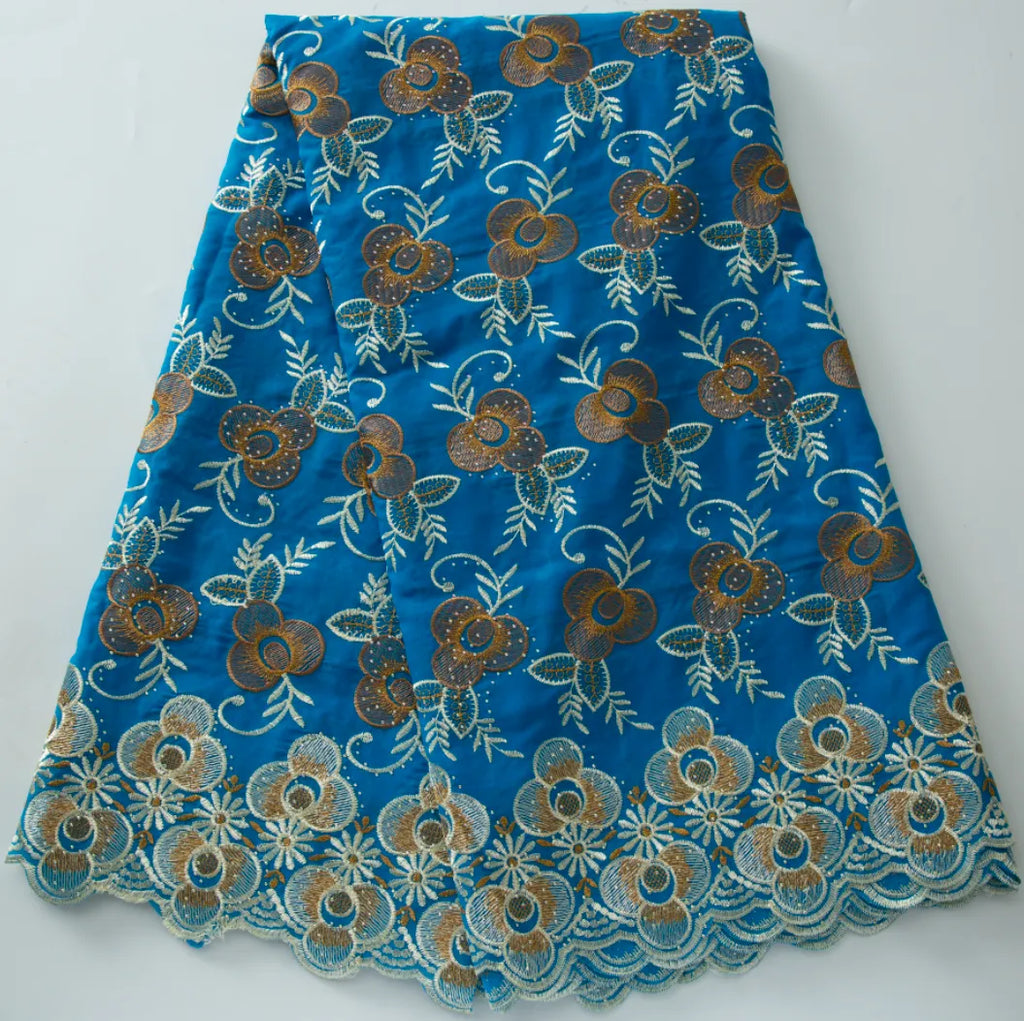[codex-media-0] Blue Swiss Voile Lace Fabric 5 Yards | 4943 image 1