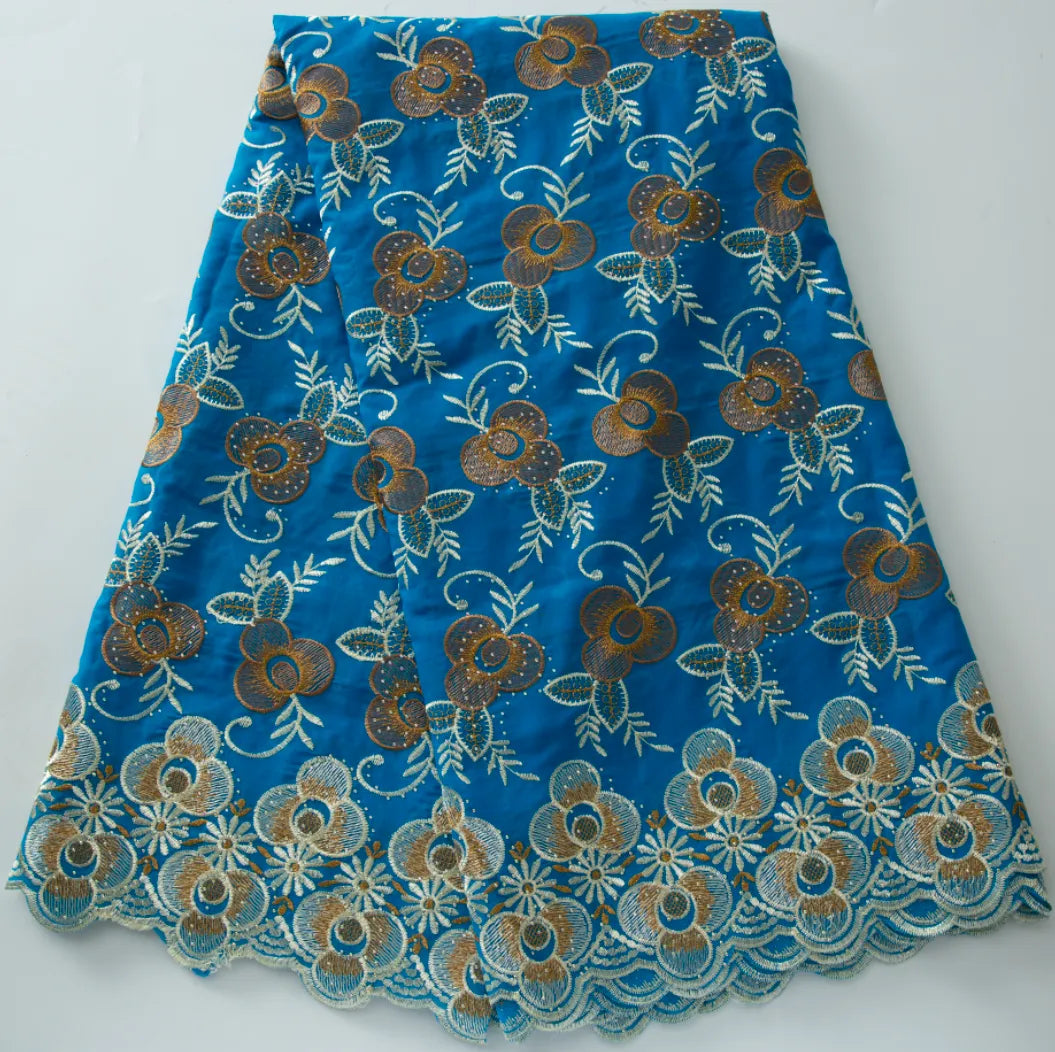 [codex-media-0] Blue Swiss Voile Lace Fabric 5 Yards | 4943 image 1