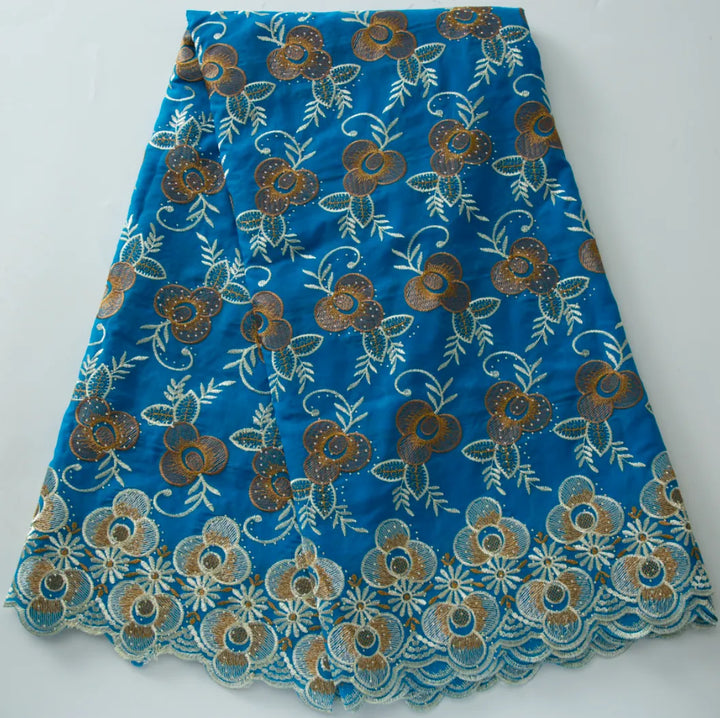 [codex-media-0] Blue Swiss Voile Lace Fabric 5 Yards | 4943 image 1