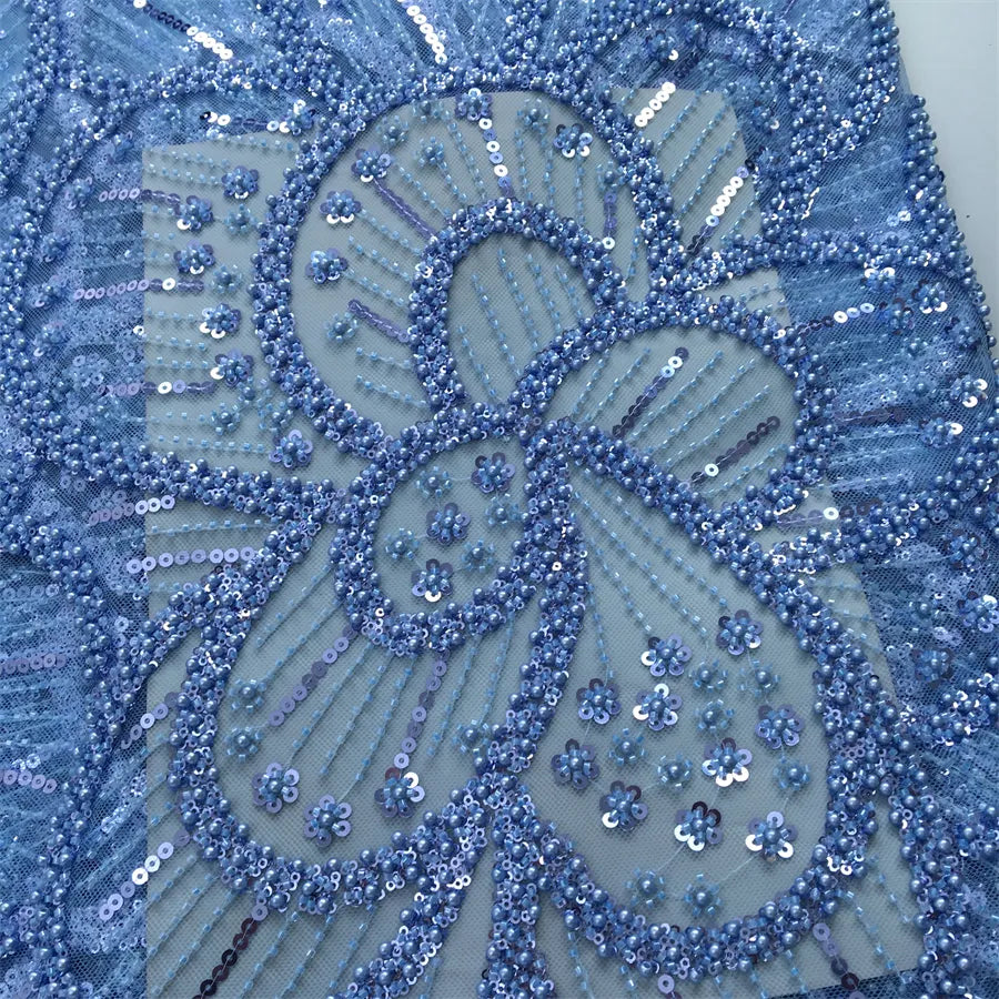 [codex-media-7] Green African Mesh Lace Fabric Beads 5 Yards | 4948 image 8