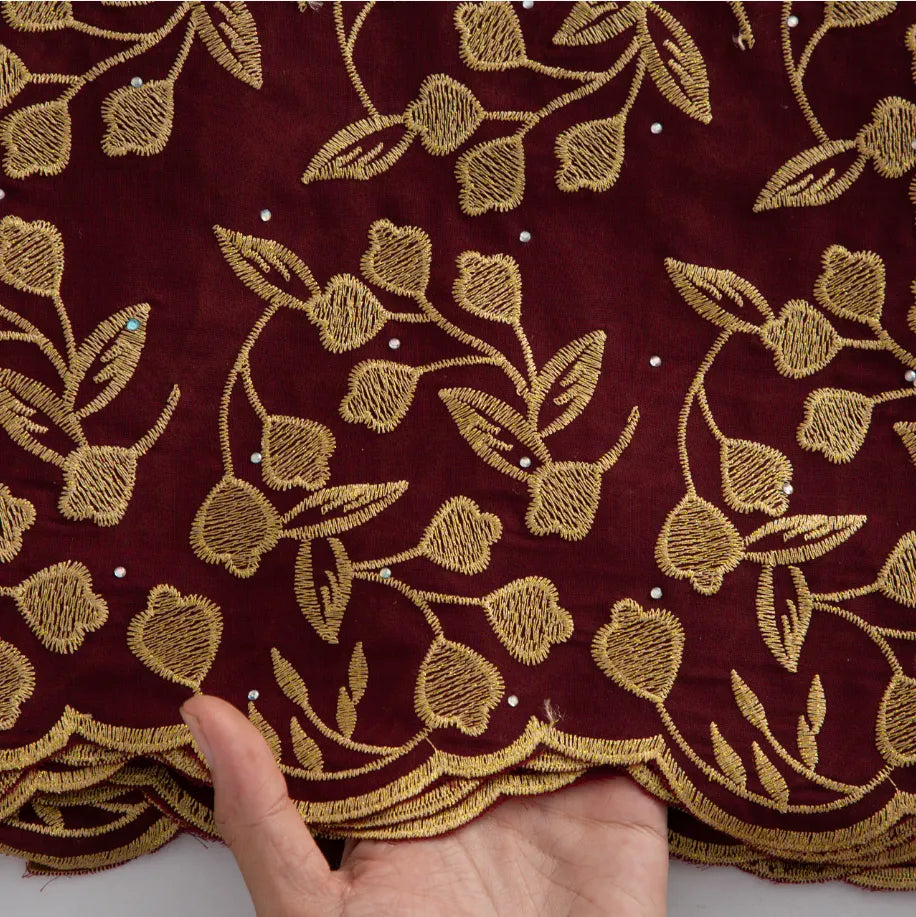 [codex-media-13] White +Gold Swiss Voile Lace Fabric 5 Yards | 4939 image 14