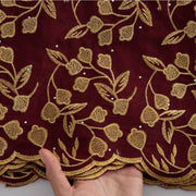 [codex-media-13] White +Gold Swiss Voile Lace Fabric 5 Yards | 4939 image 14