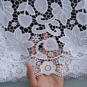 [codex-media-15] Guipure Cord Lace Fabric with Rhinestones | 5 Yards/pc Nigerian Water Soluble Lace Fabric image 16