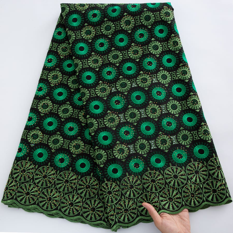 [codex-media-3] Swiss Voile Lace Fabric with Rhinestones | 5 Yards/pc African Cotton Lace Fabric image 4