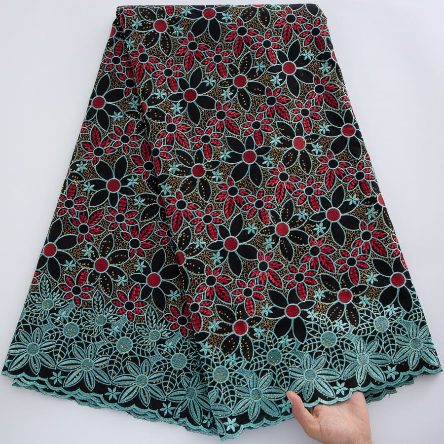[codex-media-3] Swiss Voile Lace Fabric with Rhinestones, African Cotton Lace Fabric for Sewing Wedding Party/Prom Dresses image 4