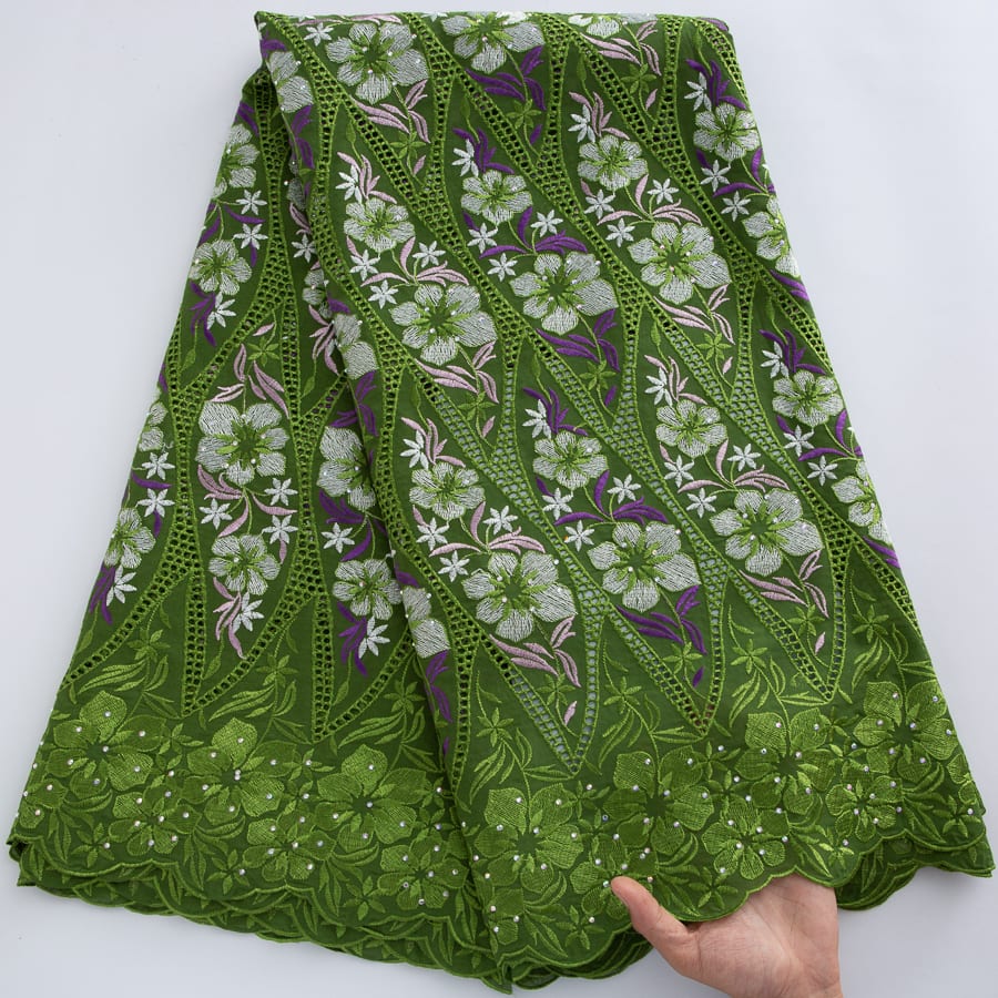 [codex-media-12] Swiss Voile Lace Fabric with Rhinestones | 5 Yards/pc African Cotton Lace Fabric image 13