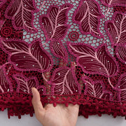 [codex-media-6] Guipure Cord Lace Fabric with Rhinestones | 5 Yards/pc Nigerian Water Soluble Lace Fabric image 7