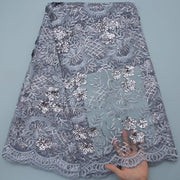 [codex-media-6] African Mesh Lace Fabric, French Net Lace Fabric with Sequins for Sewing Wedding/Party/Prom Dresses image 7