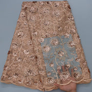 [codex-media-6] French Mesh Lace Fabric, African Net Lace Fabric with Sequins for Sewing Wedding/Party/Prom Dresses image 7