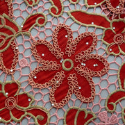 [codex-media-8] Afarican Guipure Cord Lace Fabric with Rhinestones, Nigerian Water Soluble Lace Fabric for Sewing Party Dresses image 9
