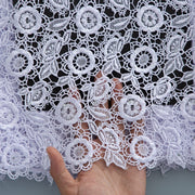 [codex-media-8] African Guipure Cord Lace Fabric with Sequins, Nigerian Water Soluble Lace Fabric for Sewing Wedding/Party/Prom Dresses image 9