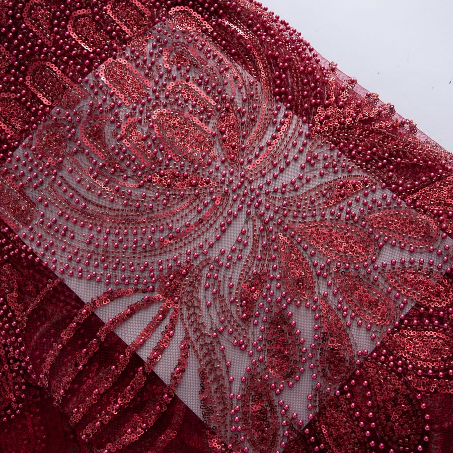 [codex-media-9] French Mesh Lace Fabric with Beads and Sequins, African Lace Fabric for Sewing Wedding Party Dresses image 10