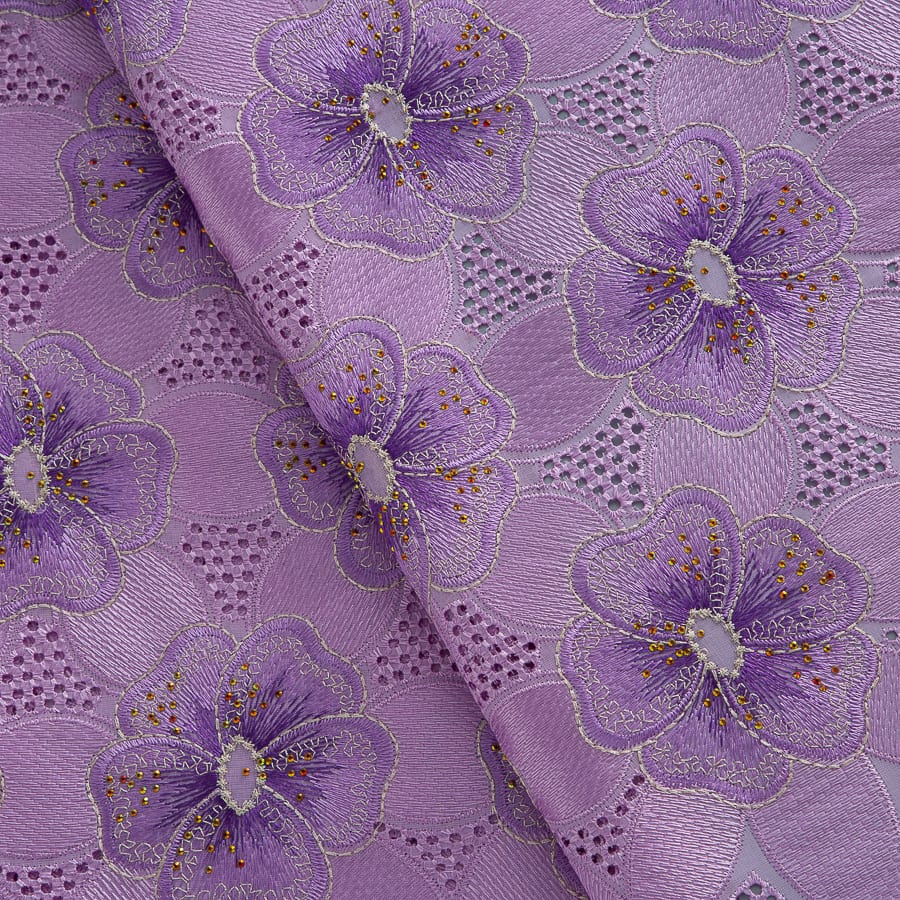 [codex-media-12] African Cotton Lace Fabric with Rhinestones, Swiss Voile Lace Fabric for Sewing Wedding/Party/Prom Dresses image 13