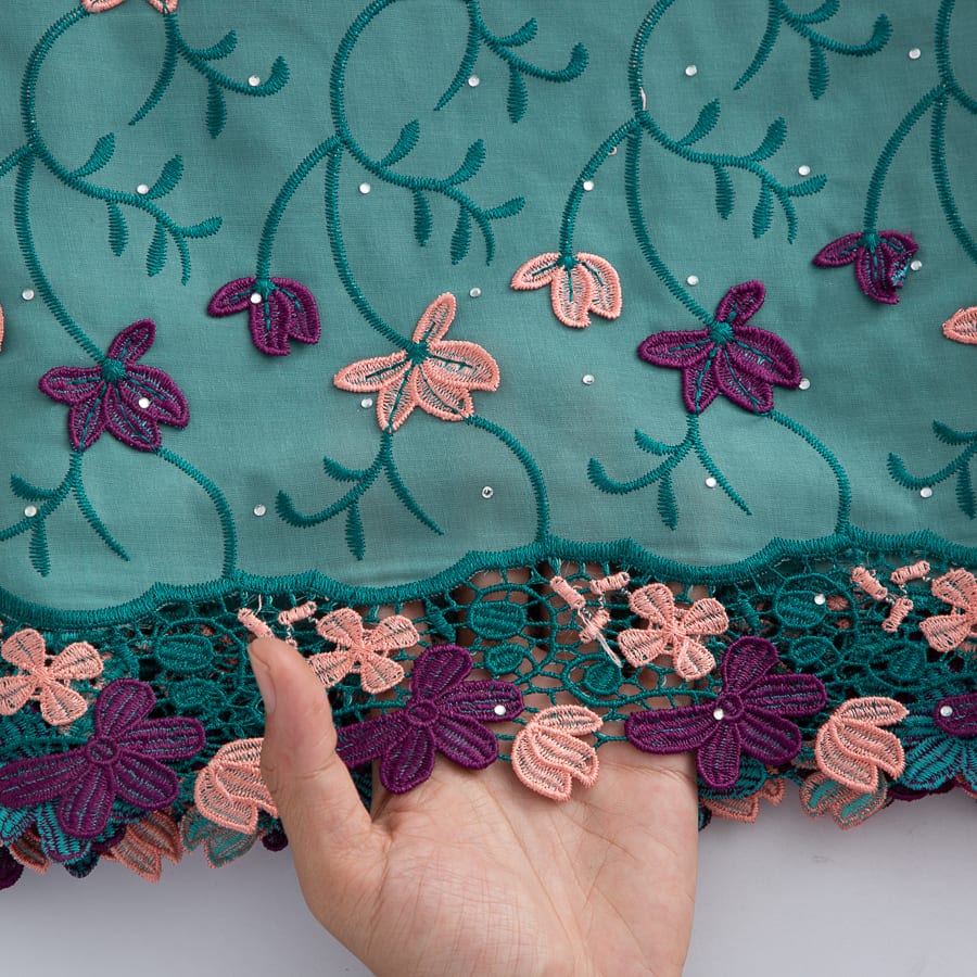 [codex-media-7] Swiss Voile Lace Fabric with Rhinestones | 5 Yards/pc African Cotton Lace Fabric image 8