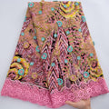 [codex-media-1] African Wax Lace Fabric, Nigerian Embroidery Lace Fabric for Sewing  Women Wedding/Party/Prom Dresses image 2